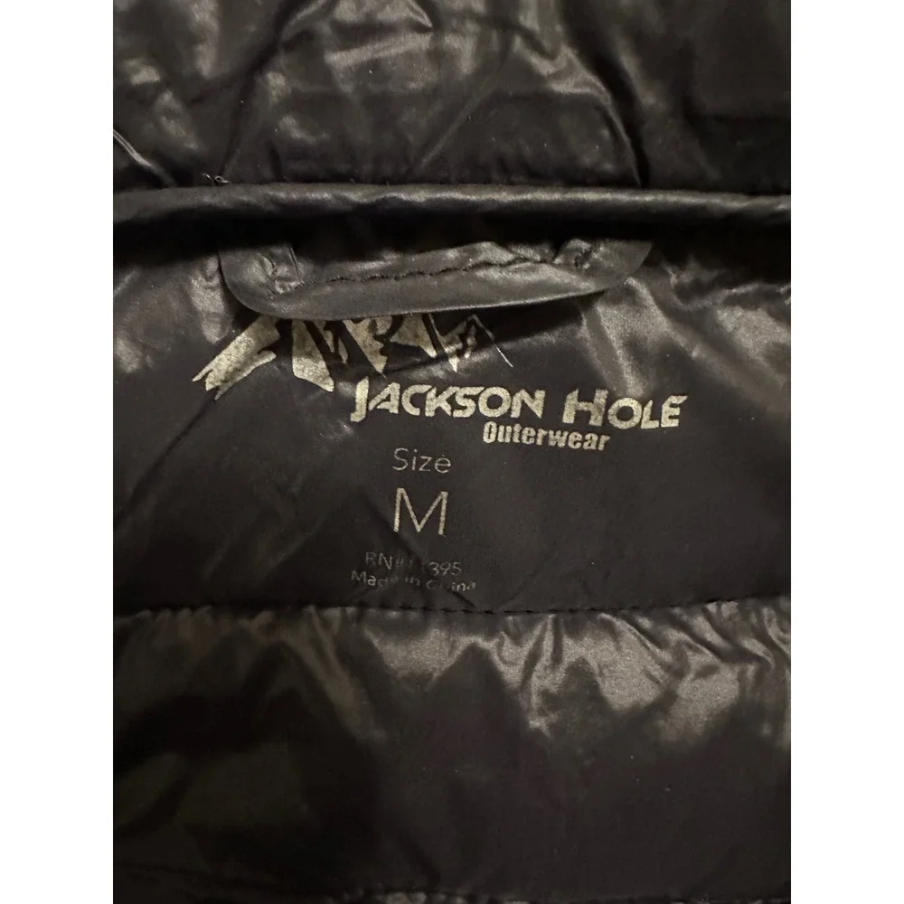 Jackson Hole Outerwear Women Navy Puffer Jacket Full Zip Quilted Coat Size M